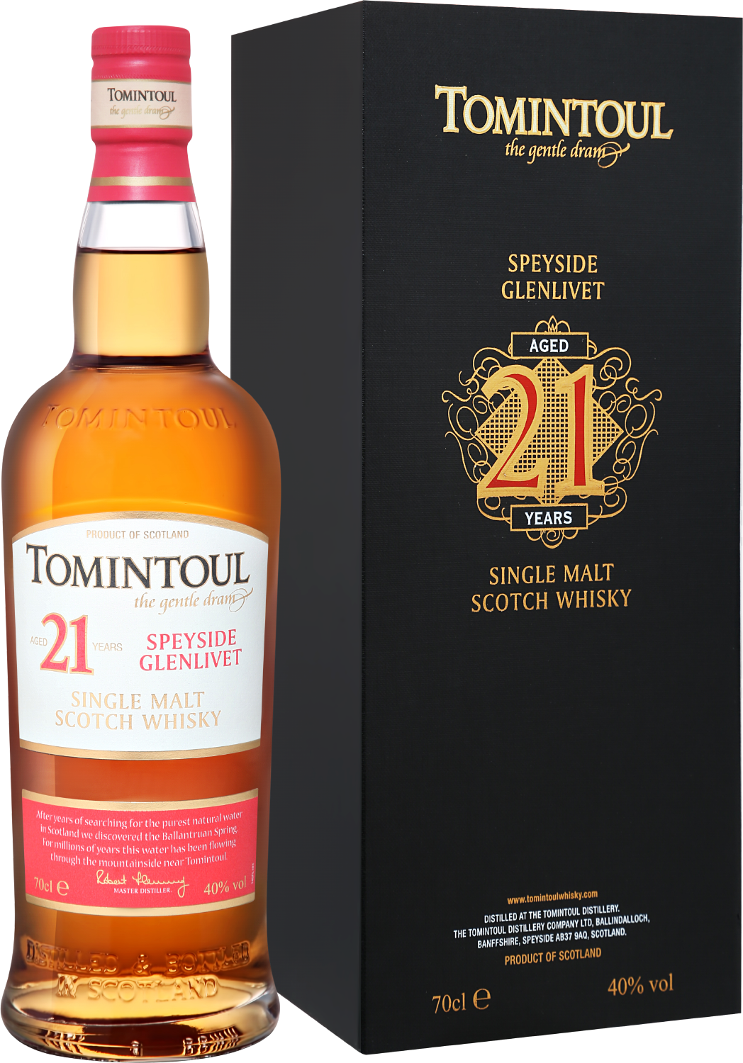 Томинтул Спейсайд Гленливет Сингл Молт 21 Год солодовый виски в подарочной упаковке - 0.7&nbsp;л