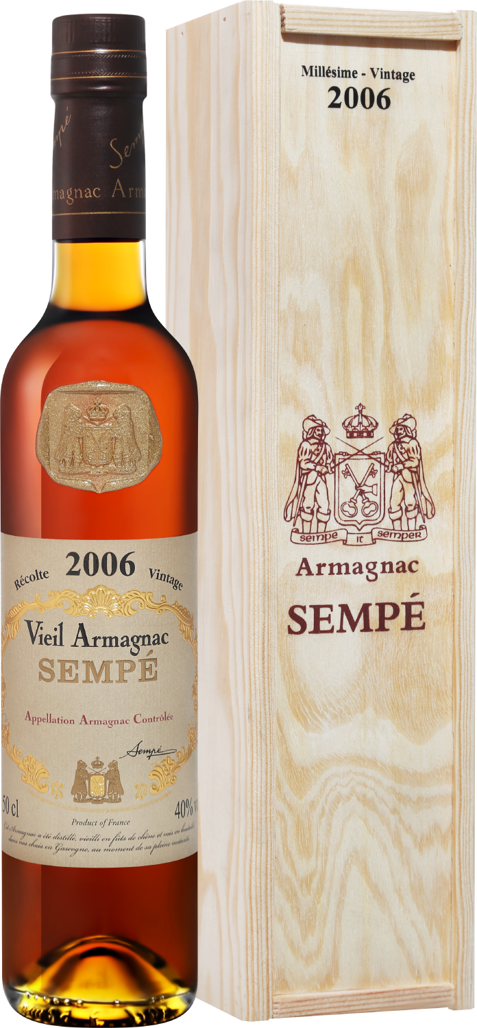 Семпэ Вьей Винтаж 2006 Арманьяк AOC в подарочной упаковке 2006 0.5&nbsp;л