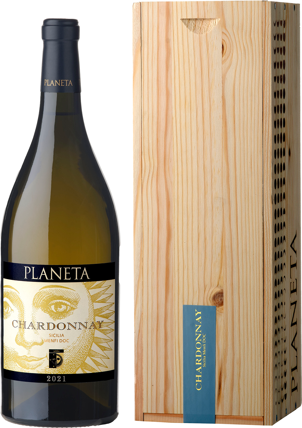 Шардоне Менфи DOC Планета в деревянном коробе 2024 1.5&nbsp;л