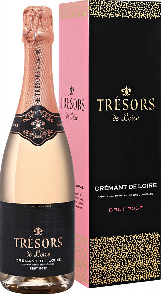 Игристое вино Tresors de Loire Cremant de Loire AOC Brut Rose Joseph Verdier (Подарочная упаковка), 0.75 л в Москве