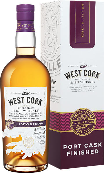 West Cork Small Batch Port Cask Finished Single Malt Irish Whiskey (Подарочная упаковка), 0.7 л в Москве