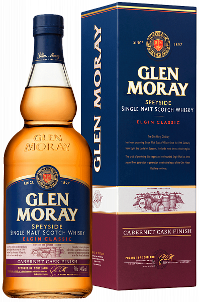 Glen Moray Elgin Classic Cabernet Cask Finish Speyside Single Malt Scotch Whisky (Подарочная упаковка), 0.7 л в Москве
