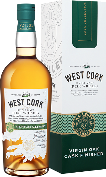 West Cork Virgin Oak Cask Finished Single Malt Irish Whiskey (Подарочная упаковка), 0.7 л в Москве