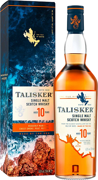 Talisker 10 years single malt scotch whisky (Подарочная упаковка) в Москве