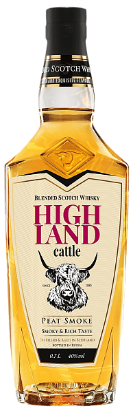 Highland Cattle Peat Smoke Blended Scotch Whisky, 0.7 л в Москве