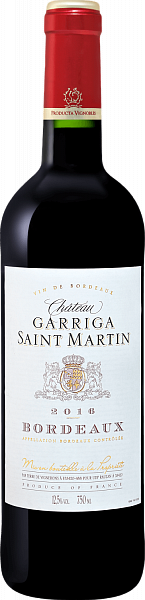 Chateau Garriga St Martin Bordeaux AOC, 0.75 л в Москве