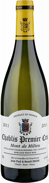 Mont de Milieu Chablis 1er Cru AOC Jean-Paul & Benoît Droin, 0.75 л в Москве