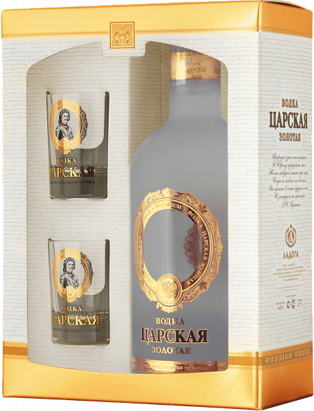 Tsarskaya Gold (gift box with 2 shots), 0.7 л в Москве