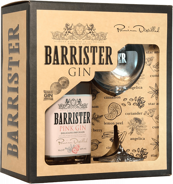 Barrister Pink Gin (gift box with a glass), 0.7 л в Москве