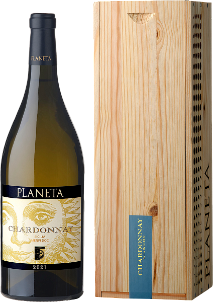 Chardonnay Menfi DOC Planeta (wooden box), 1.5 л в Москве
