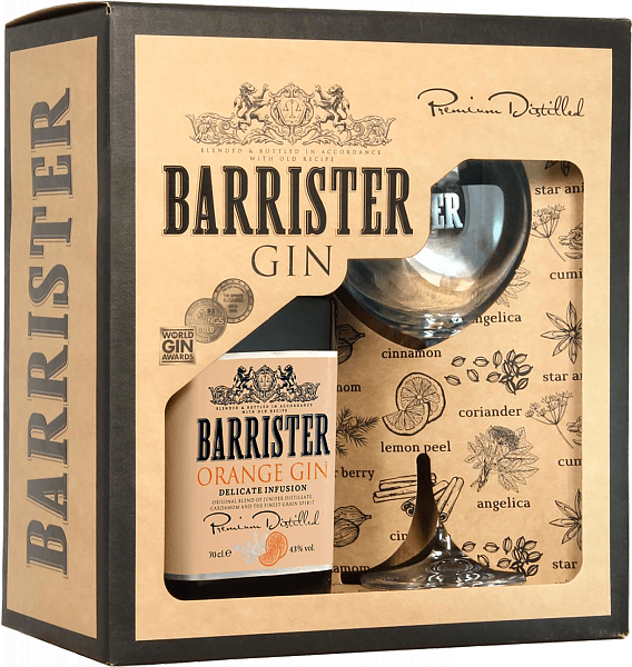 Barrister Orange Gin (gift box with a glass), 0.7 л в Москве