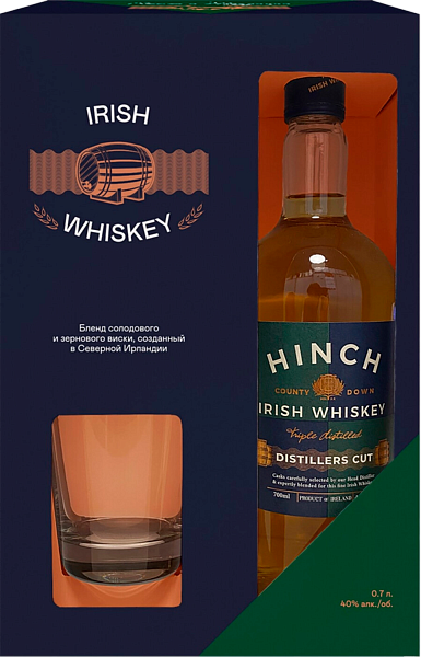 Hinch Distillers Cut Blended Irish Whiskey (gift box with glass), 0.7 л в Москве